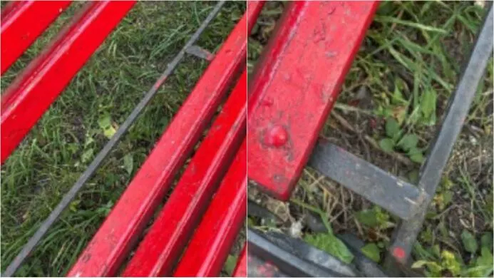 У Тернополі вандали пошкодили лавку біля дитячого майданчика