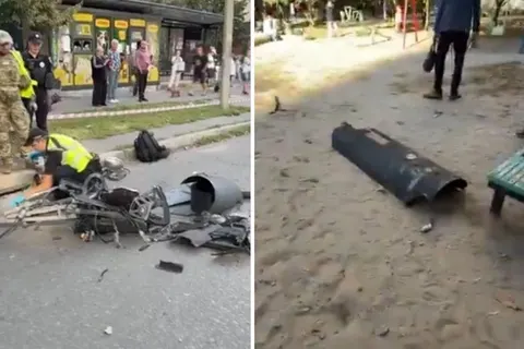 У Києві уламки дрона впали на дитячий майданчик: що відомо