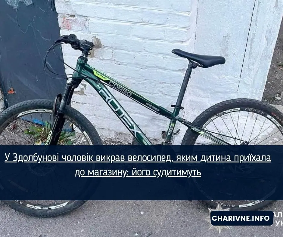 У Здолбунові судитимуть чоловіка за крадіжку велосипеда в дитини