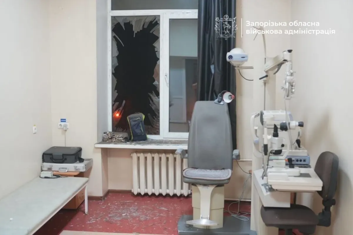 Удар по дитячій лікарні в Запоріжжі: діти в укритті, постраждалих немає